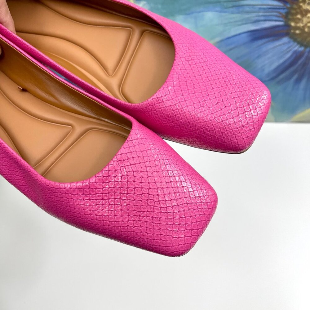 SARTO by  Franco Sarto Flexa Amaya Ballet Flat Pink Snake Print Faux Leather 8.5 - Picture 11 of 15